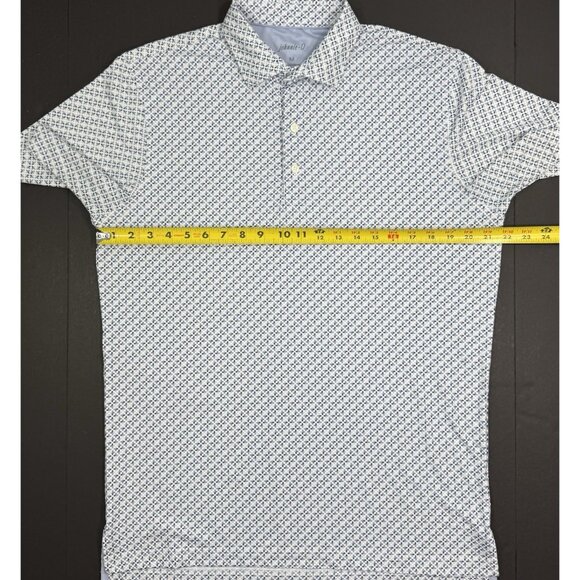 Johnnie-O Mens Polo Shirt Preston Trail Golf Club Size Medium Performance Print - Picture 8 of 9